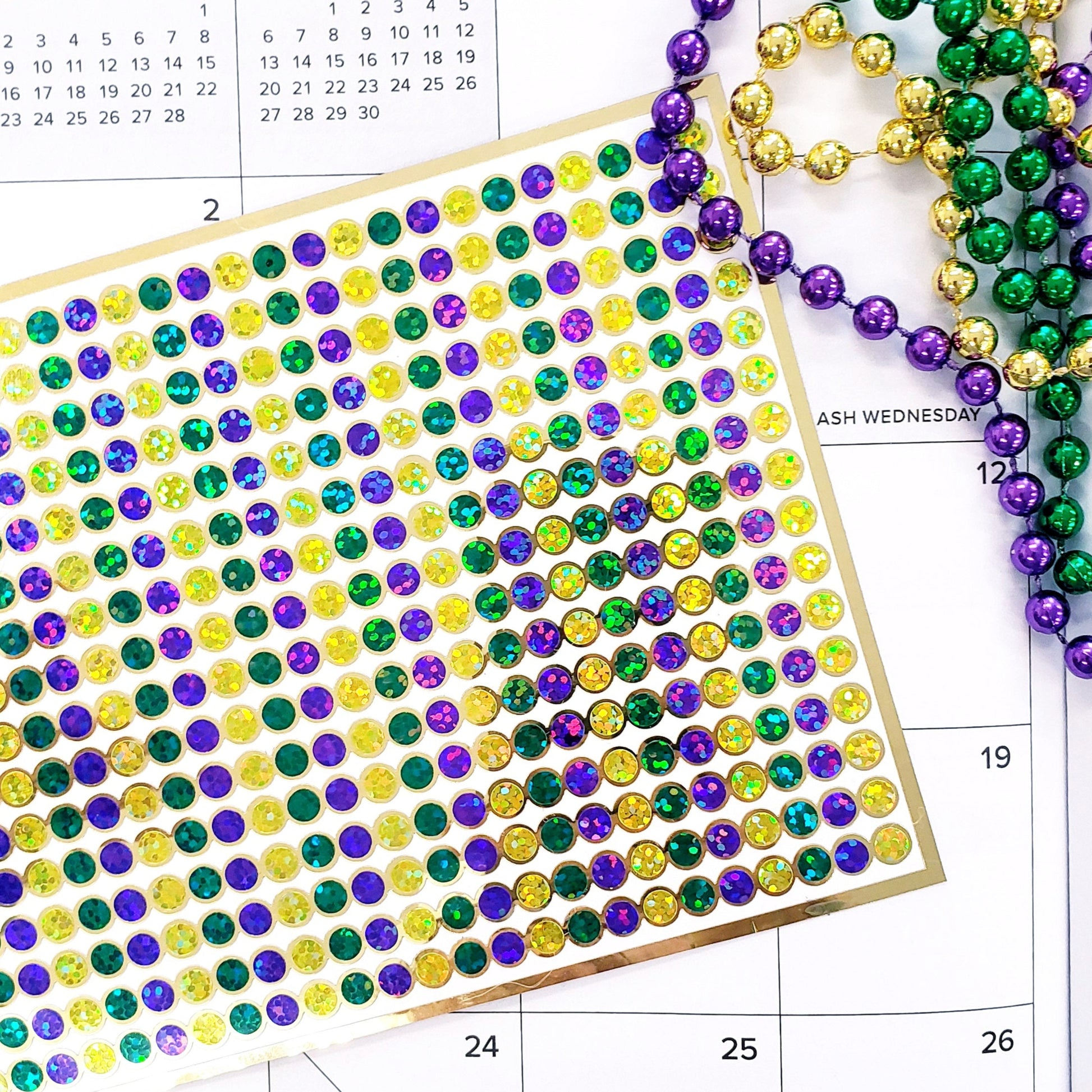 mardi gras bead stickers