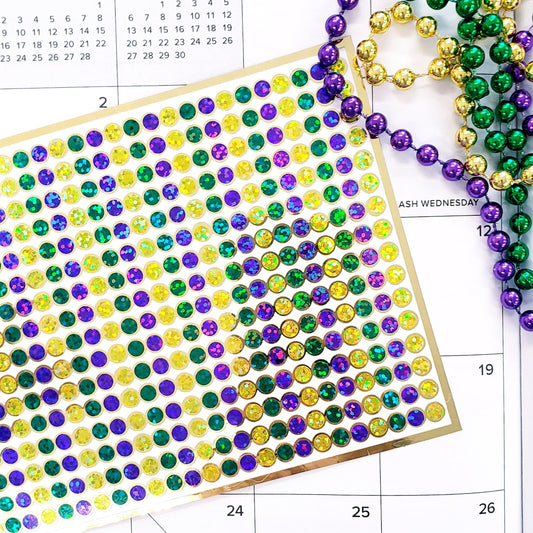 mardi gras bead stickers