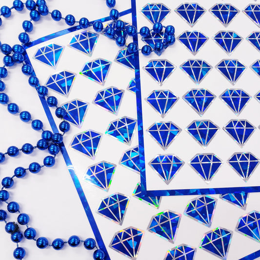 Blue Diamond Stickers, set of 40