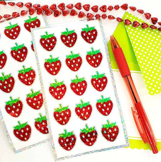 Strawberry Stickers, silver