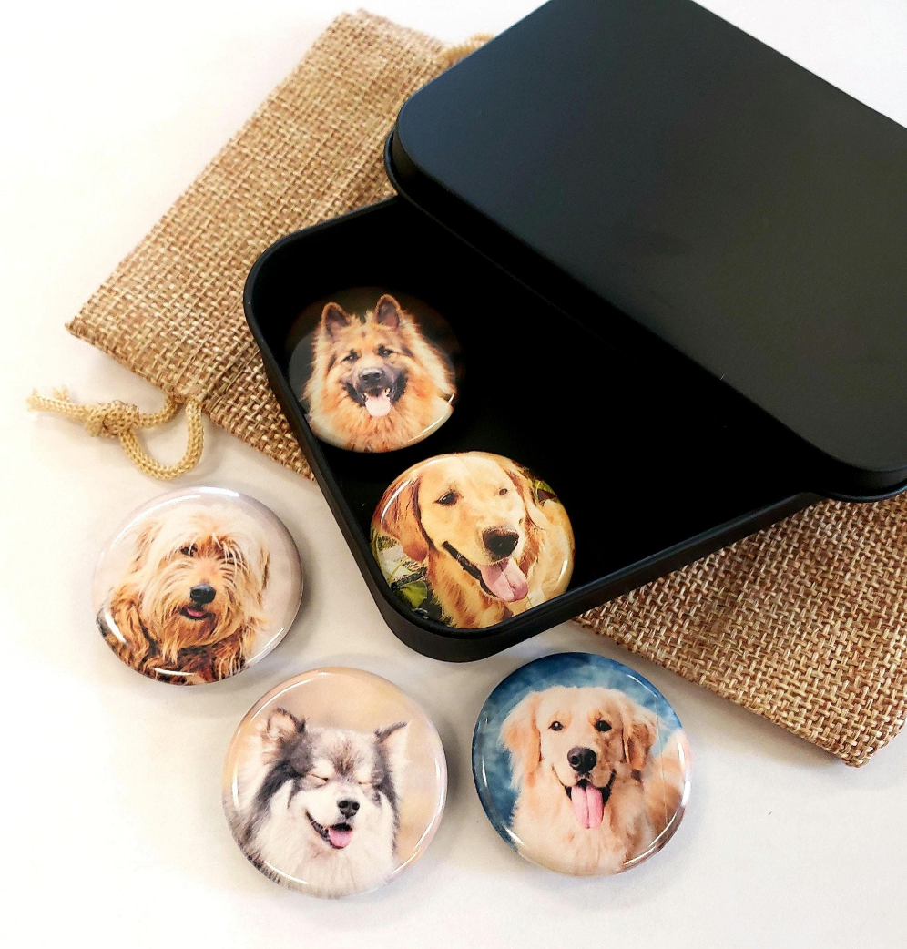 Custom Dog Photo Magnet Set