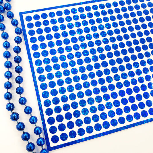 sparkly blue dot sticker sheet