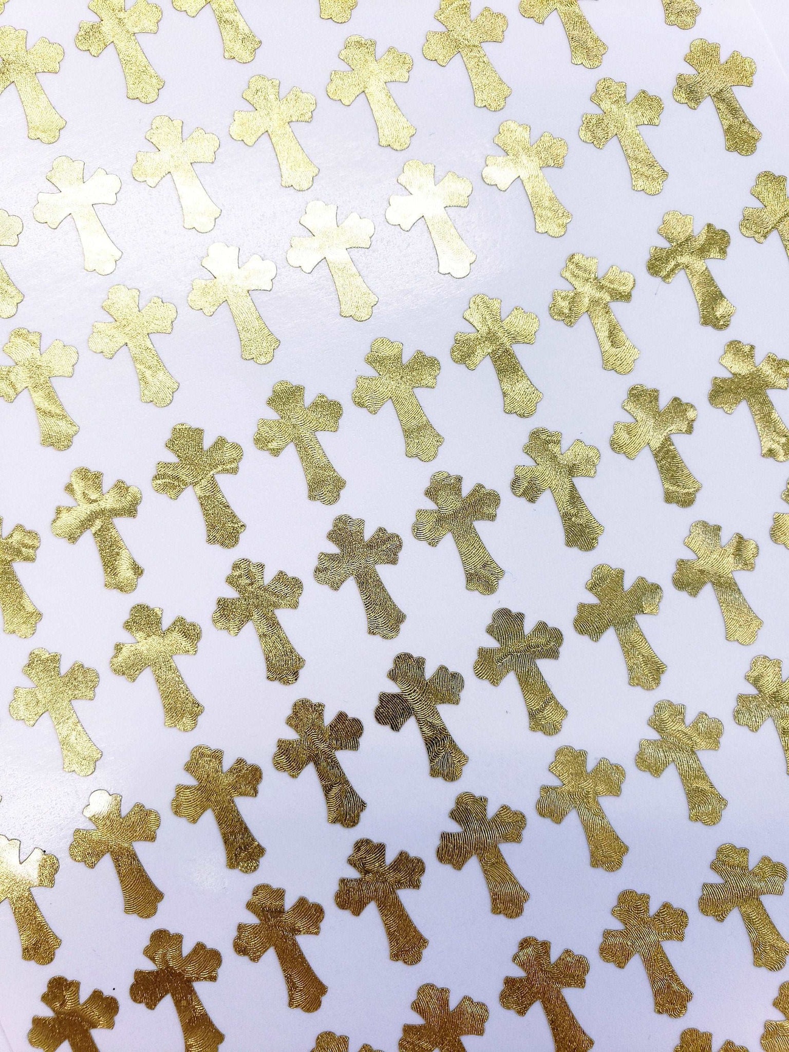 Gold Religious Cross Stickers