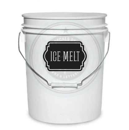 Ice Melt Bucket Decal, driveway ice melt vinyl sticker, label for 5 gallon plastic bucket, winter weather rock salt container label