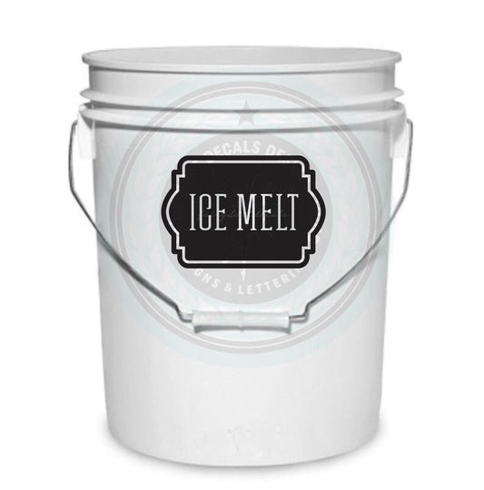 Ice Melt Bucket Decal, driveway ice melt vinyl sticker, label for 5 gallon plastic bucket, winter weather rock salt container label