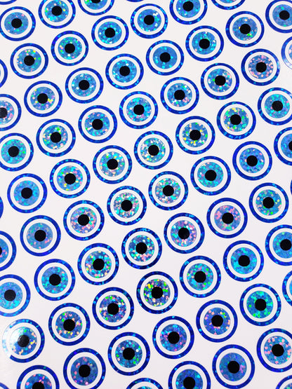 blue eye glitter stickers