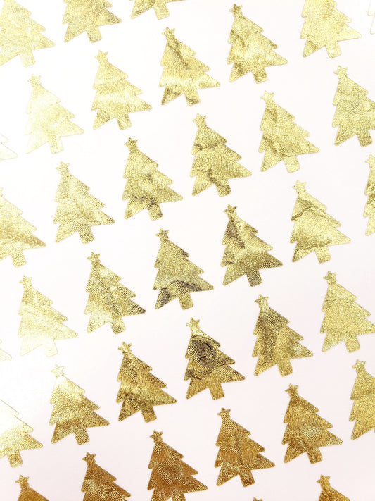 Gold Christmas Tree Stickers