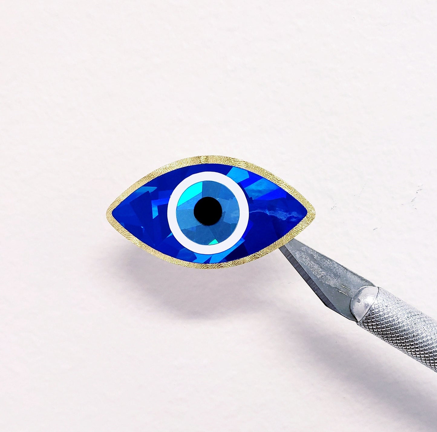 Blue and Gold Evil Eye Stickers