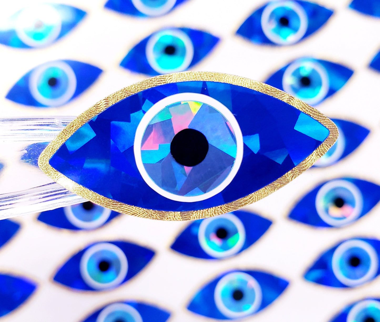 Blue and Gold Evil Eye Stickers