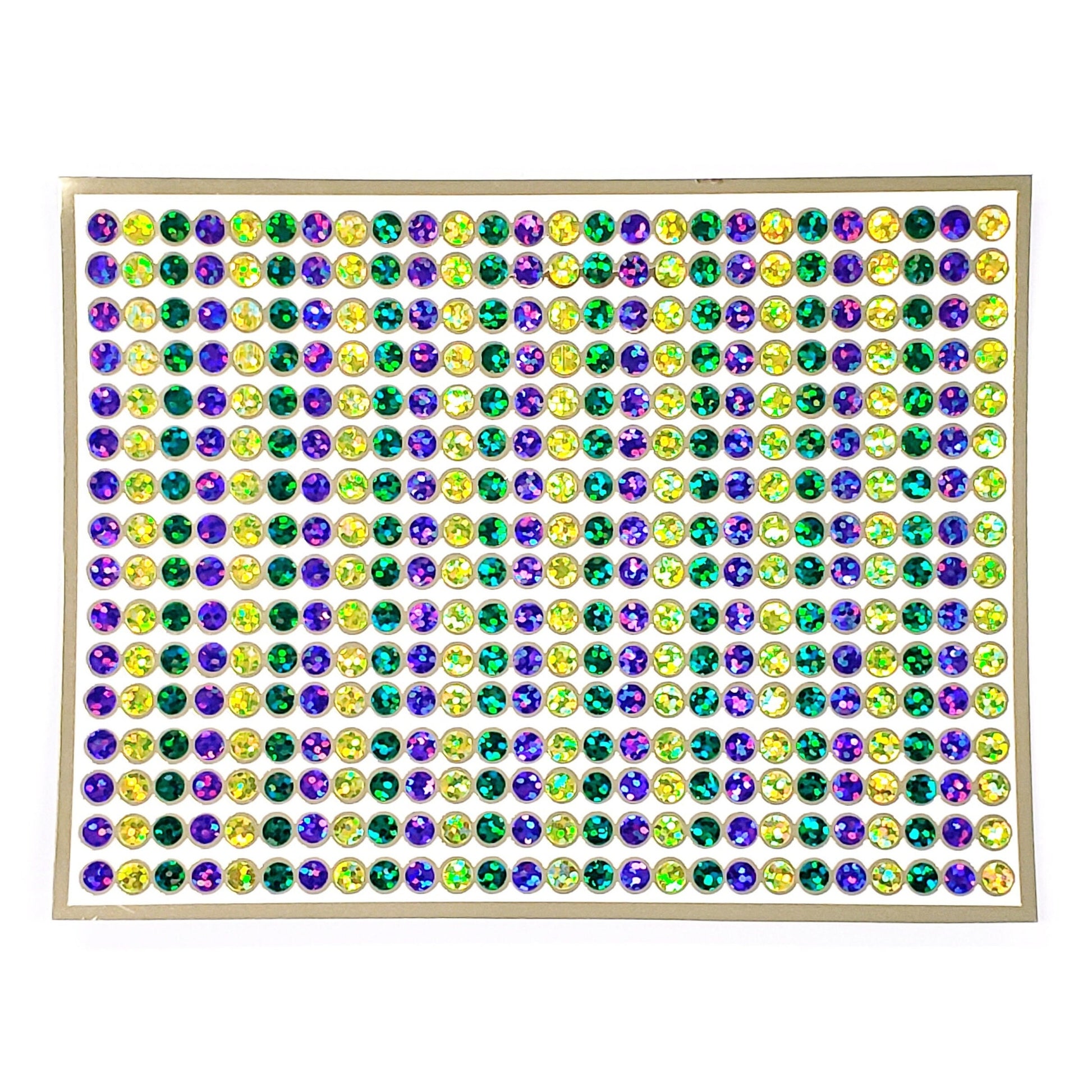 Mardi Gras Bead Stickers, set of 16 multi color sparkly faux rhinestone vinyl decal embellishments for envelopes, scrapbooks and glasses.