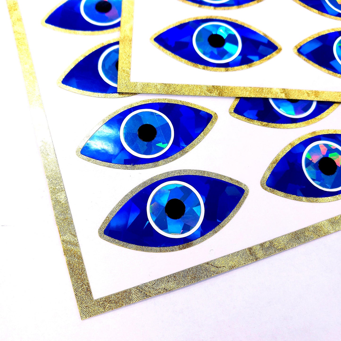 Blue and Gold Evil Eye Stickers