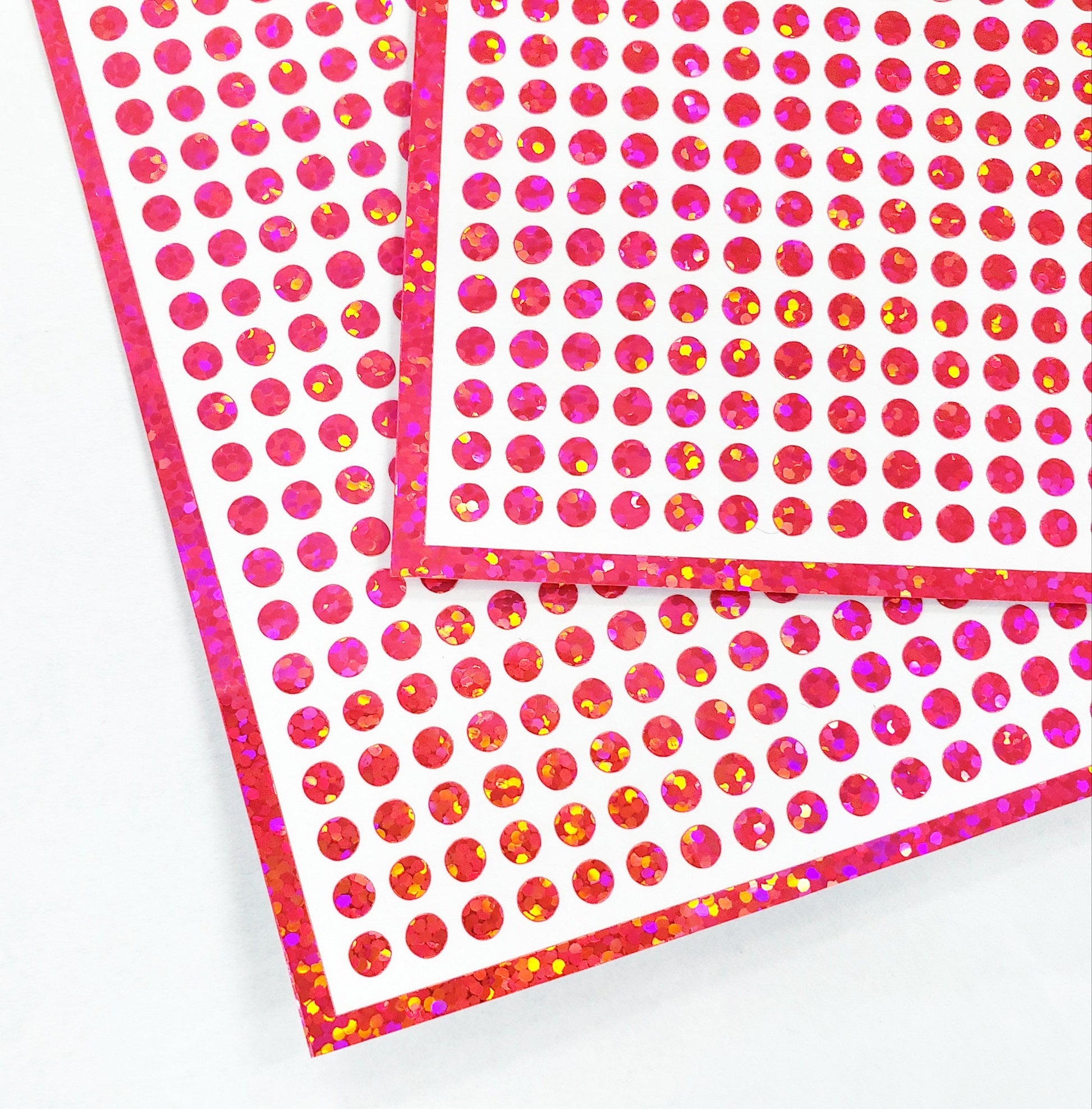 Extra Small Pink Dot Stickers, set of 750 micro sized neon pink glitter dots for daily journals, planners, trackers, calendars and crafts.