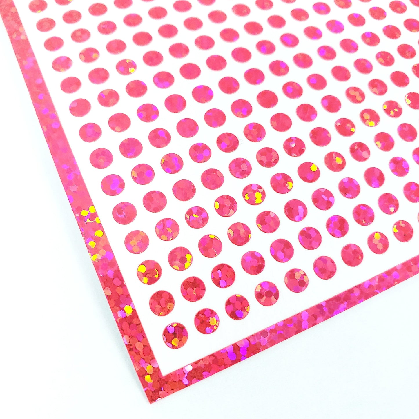 Extra Small Pink Dot Stickers, set of 750 micro sized neon pink glitter dots for daily journals, planners, trackers, calendars and crafts.