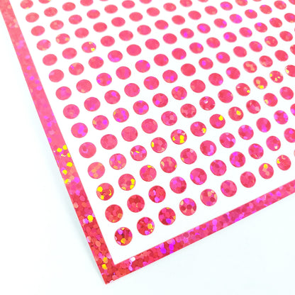 Extra Small Pink Dot Stickers, set of 750 micro sized neon pink glitter dots for daily journals, planners, trackers, calendars and crafts.