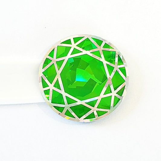 Green Crystal Stickers, set of 20 sparkly green peridot gems, round diamond stickers for August birthday, Virgo zodiac gift, Free shipping.