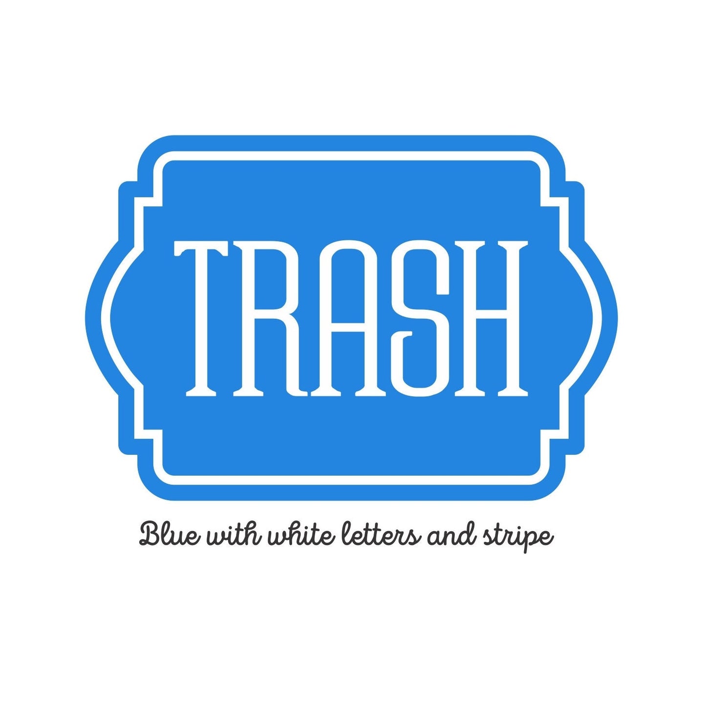 Trash Can Sticker, blue.