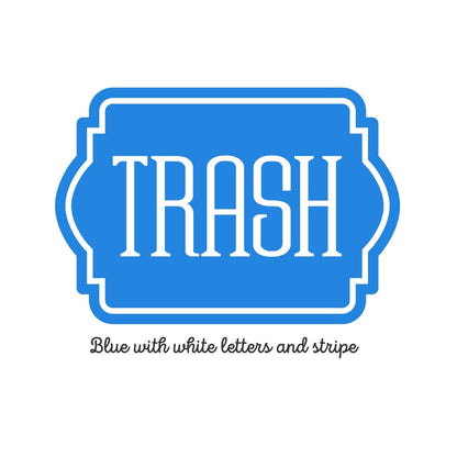 Trash Can Sticker, blue.