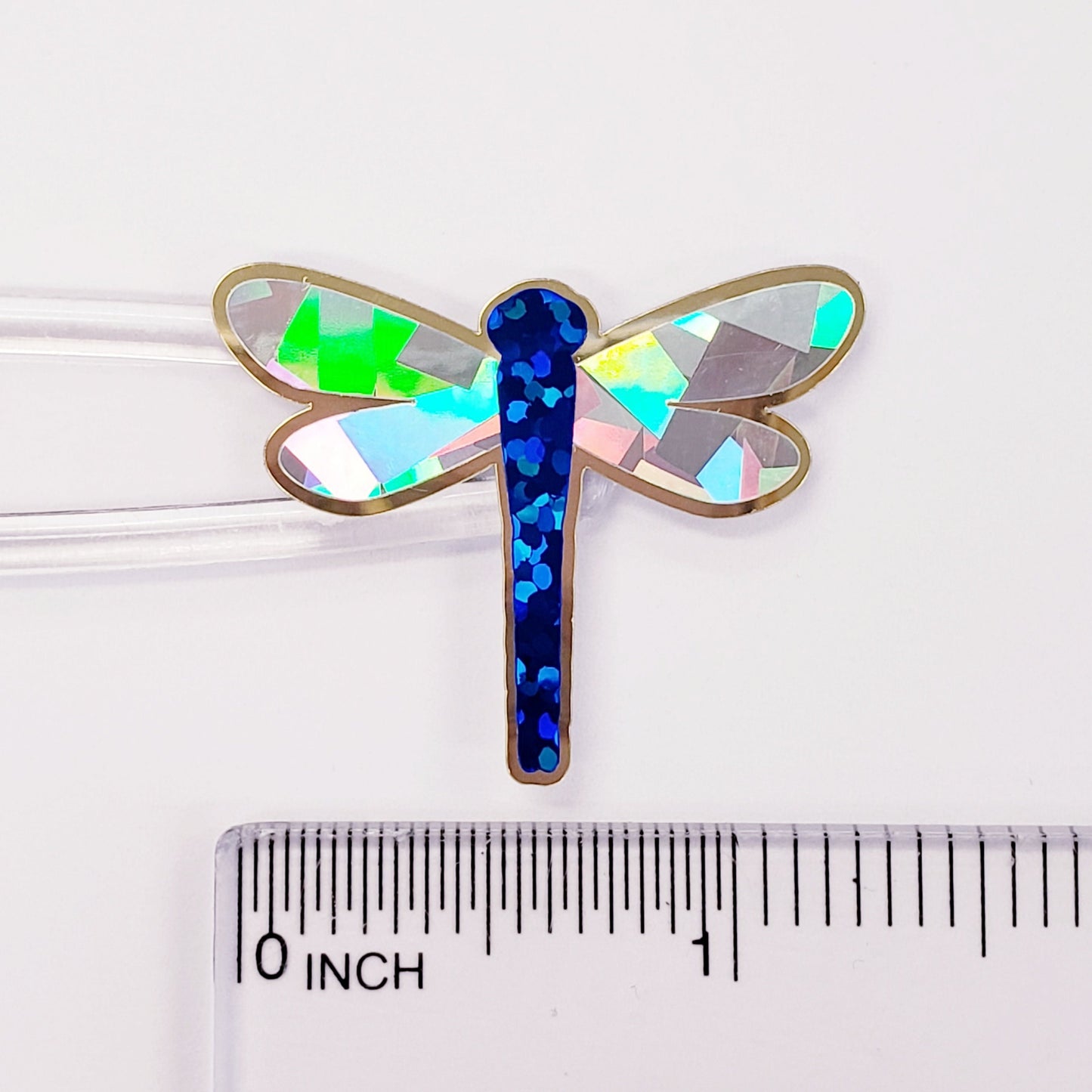 Blue Dragonfly Stickers, set of 4, 8 or 12 sparkly handmade glitter stickers for cards, journals and scrapbooks. Dragonfly gift