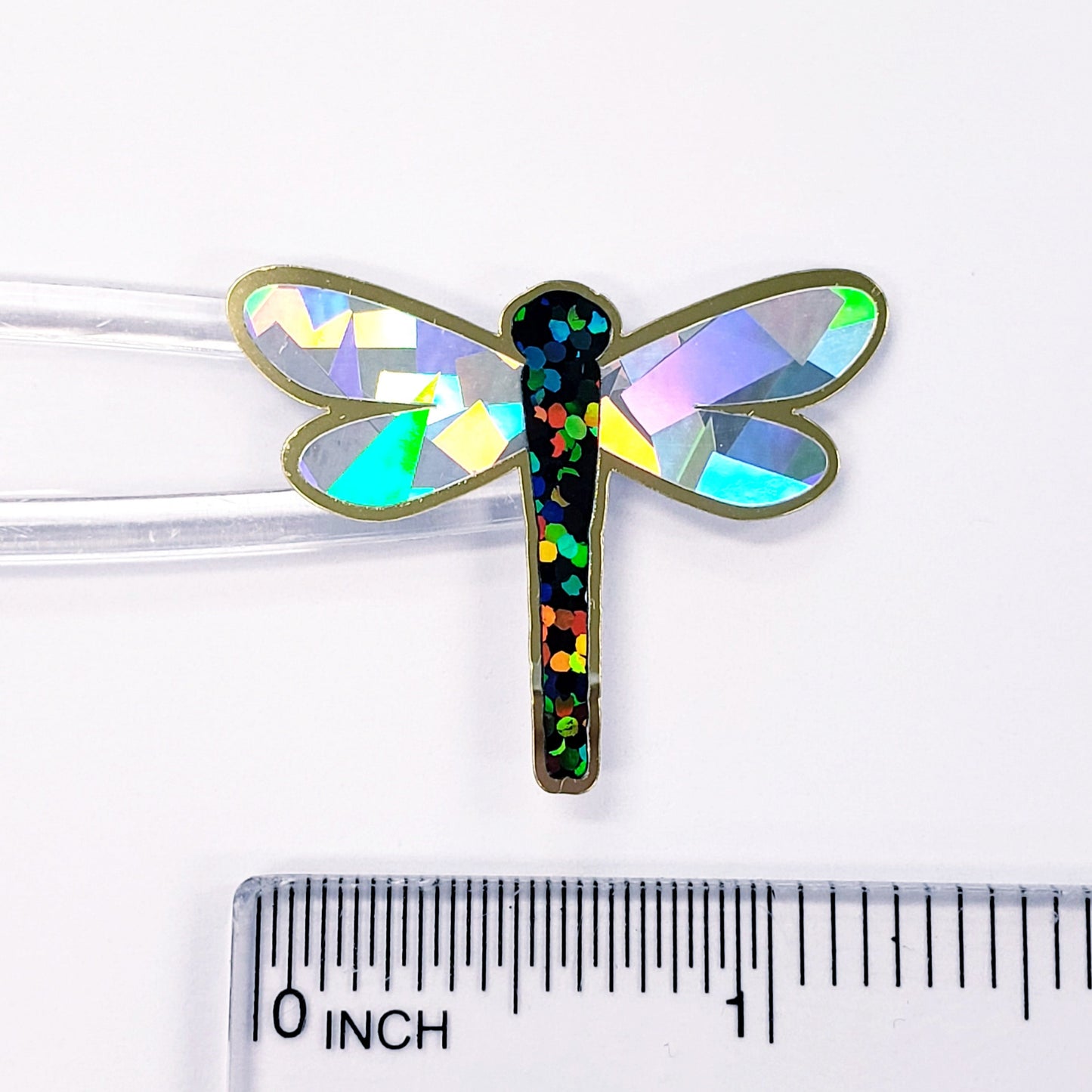 Dragonfly Stickers, set of 4, 8 or 12 sparkly handmade black and gold glitter stickers for cards, journals and scrapbooks. Dragonfly gift