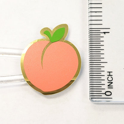 Peach Stickers, set of 30 peel and stick fruit vinyl stickers