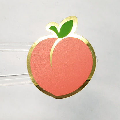 Peach Stickers, set of 30 peel and stick fruit vinyl stickers