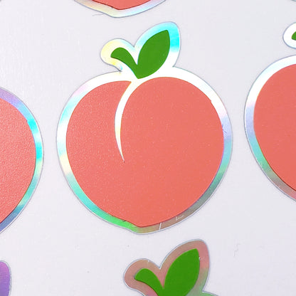 Peach Stickers, set of 30 peel and stick fruit vinyl stickers