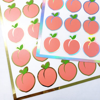 set of 30 small peach stickers