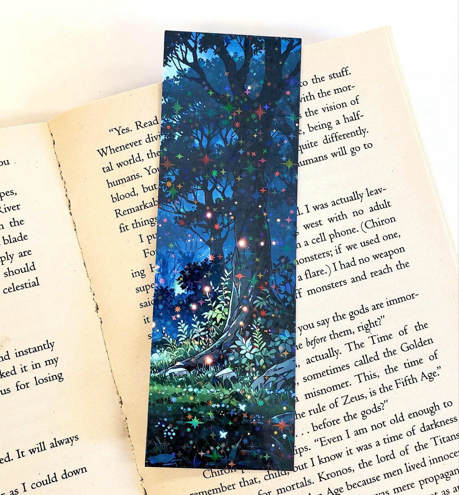 Fantasy Bookmarks, set of 3 laminated bookmarks with enchanted forest design, bookish gift for avid readers.