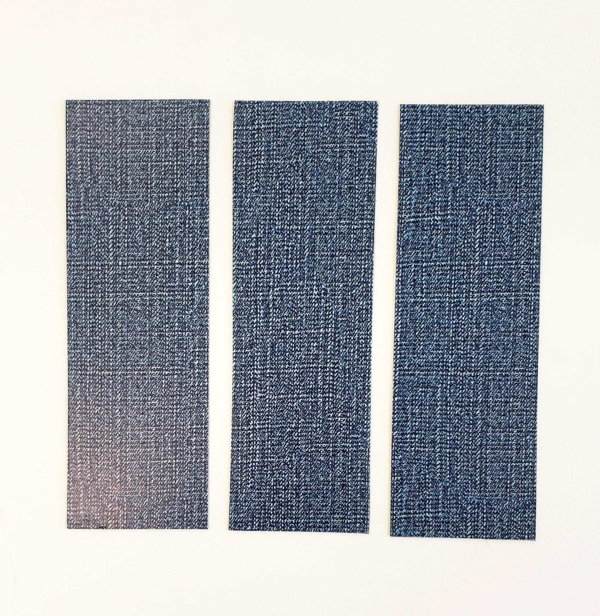 back of bookmarks with denim pattern