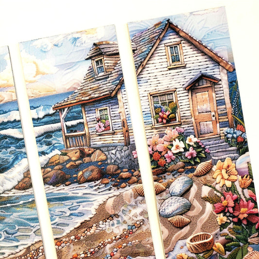 set of 3 Beach cottage bookmarks