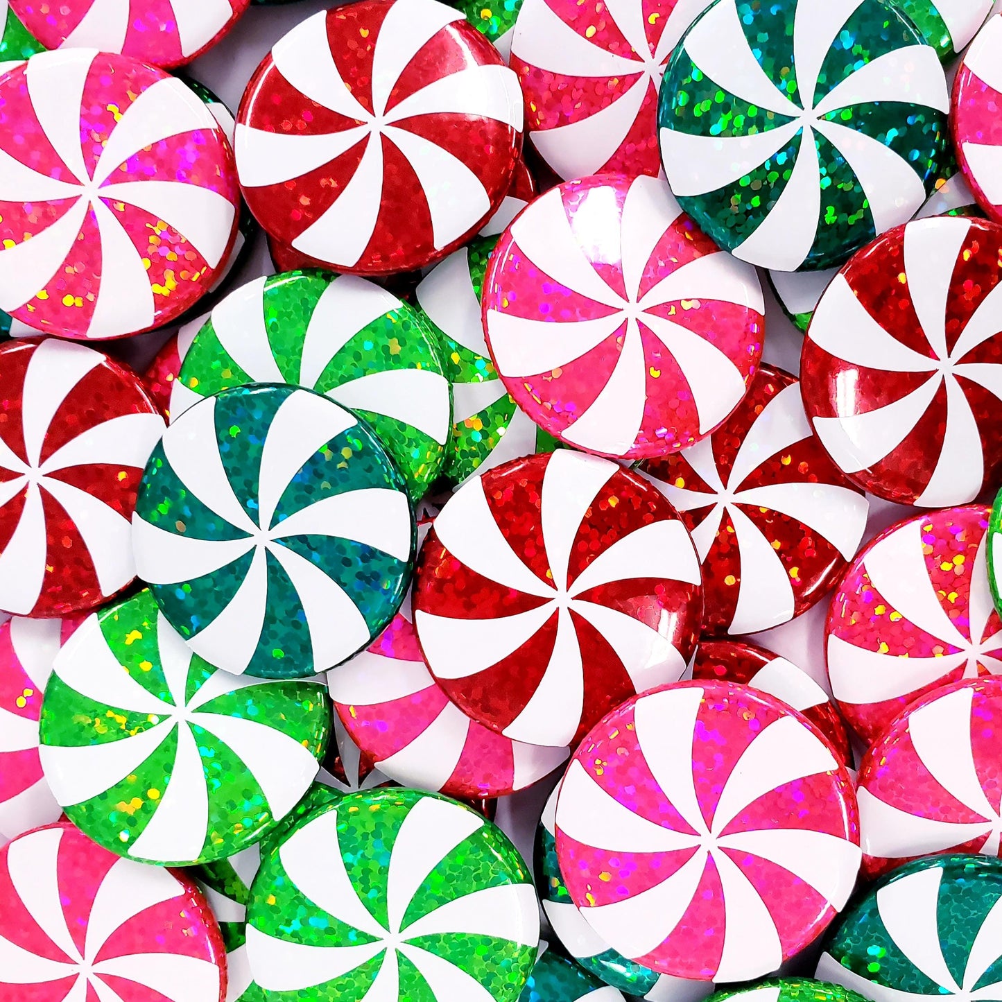 Peppermint Refrigerator Magnets, set of 12, Christmas decor for fridge, file cabinets and lockers, gift for teacher, stocking stuffer.