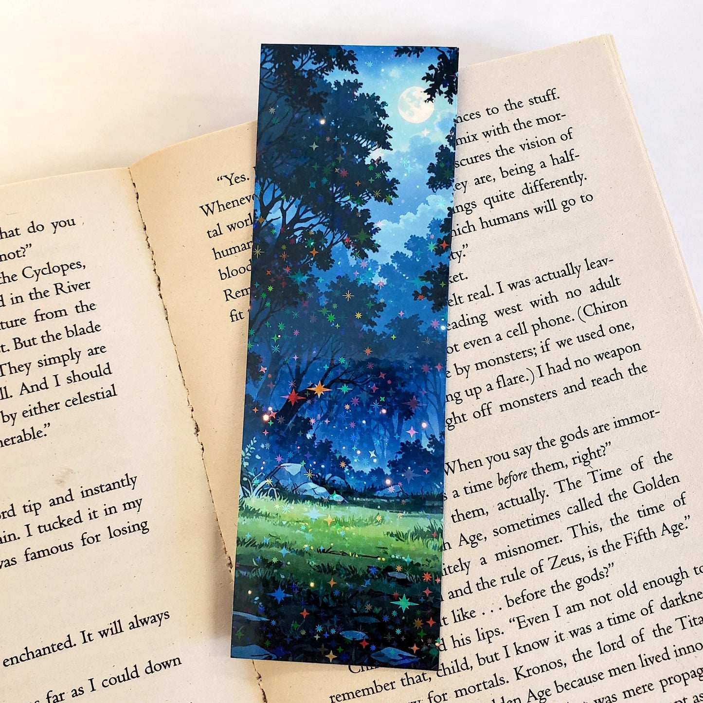 Fantasy Bookmarks, set of 3 laminated bookmarks with enchanted forest design, bookish gift for avid readers.