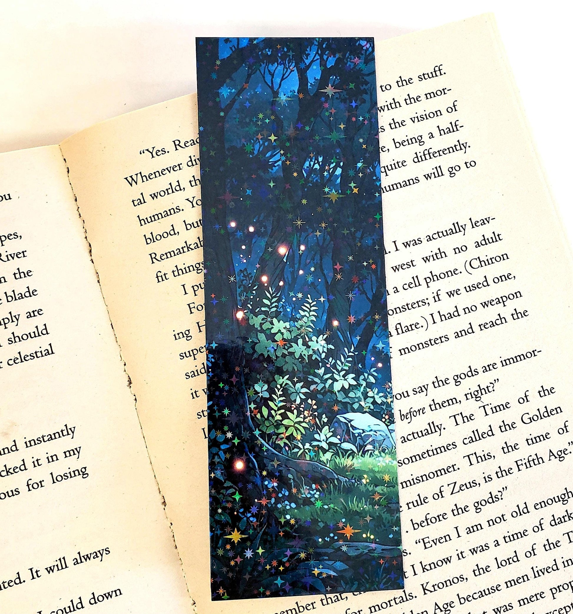 Fantasy Bookmarks, set of 3 laminated bookmarks with enchanted forest design, bookish gift for avid readers.