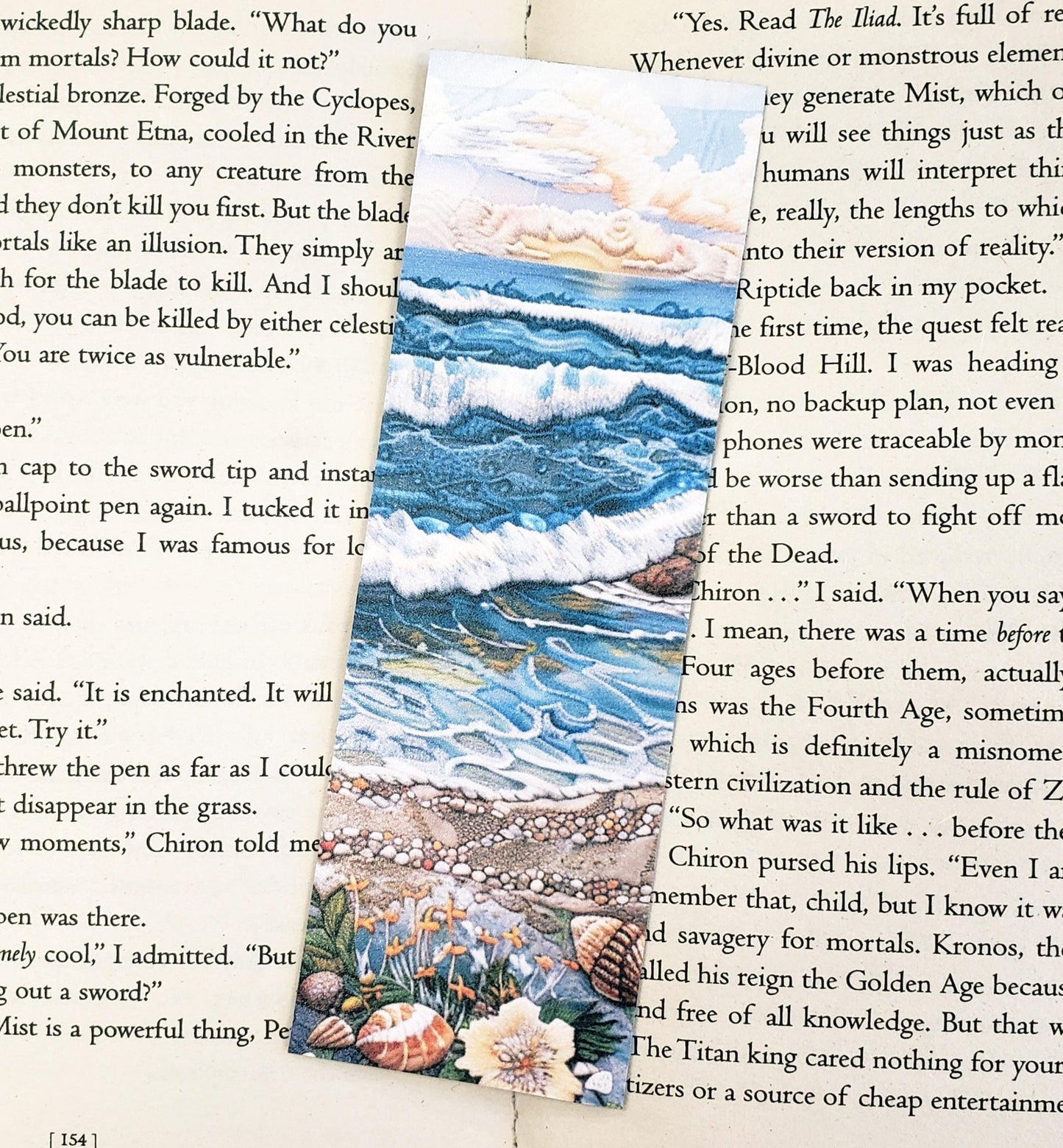 Beach Cottage Bookmarks, set of 3 printed bookmarks, gift for romance and travel readers, laminated matte finish, 2x6 inch