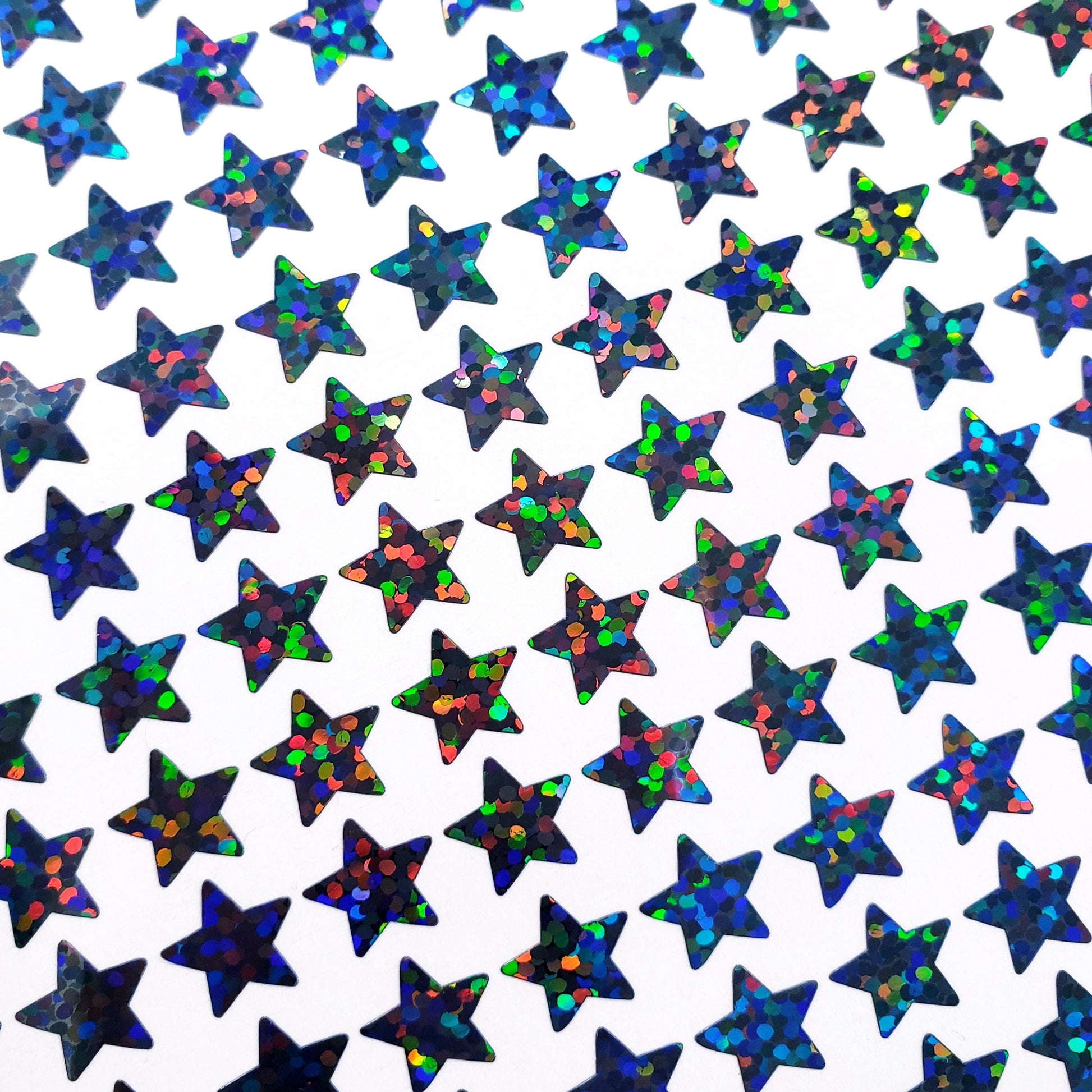 Star Sticker Bundle, set of 768 wicked sparkly stars in green, black, pink and silver, embellishments for journals, notebooks, and crafts.