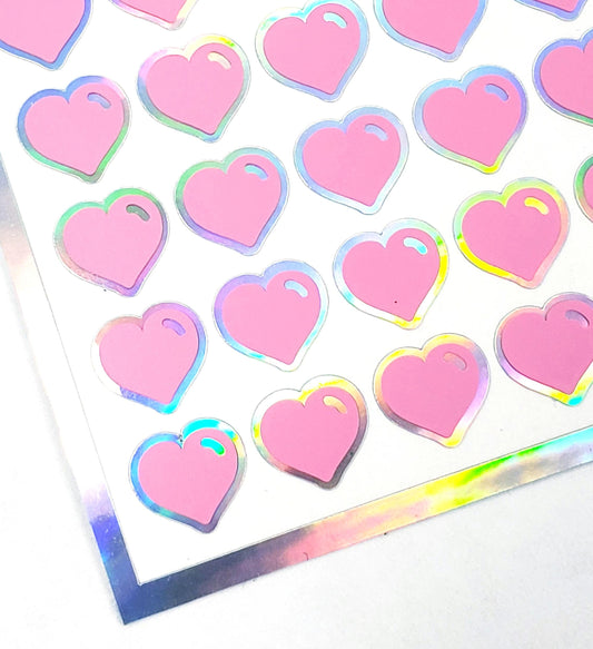 Valentine's Day pink heart stickers, Set of 150 mini hearts for notecards, envelopes, journals and scrapbook page embellishments.