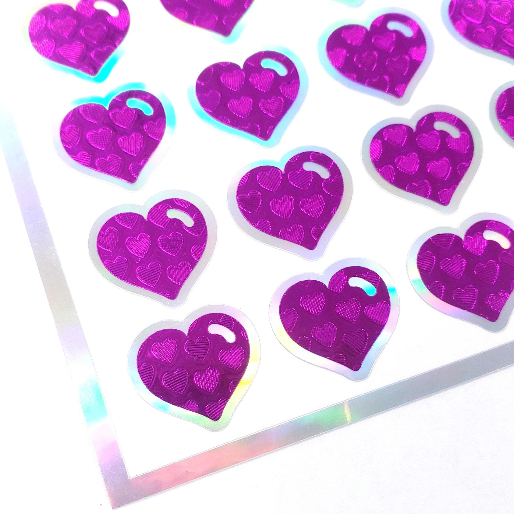 hot pink heart sticker sheet