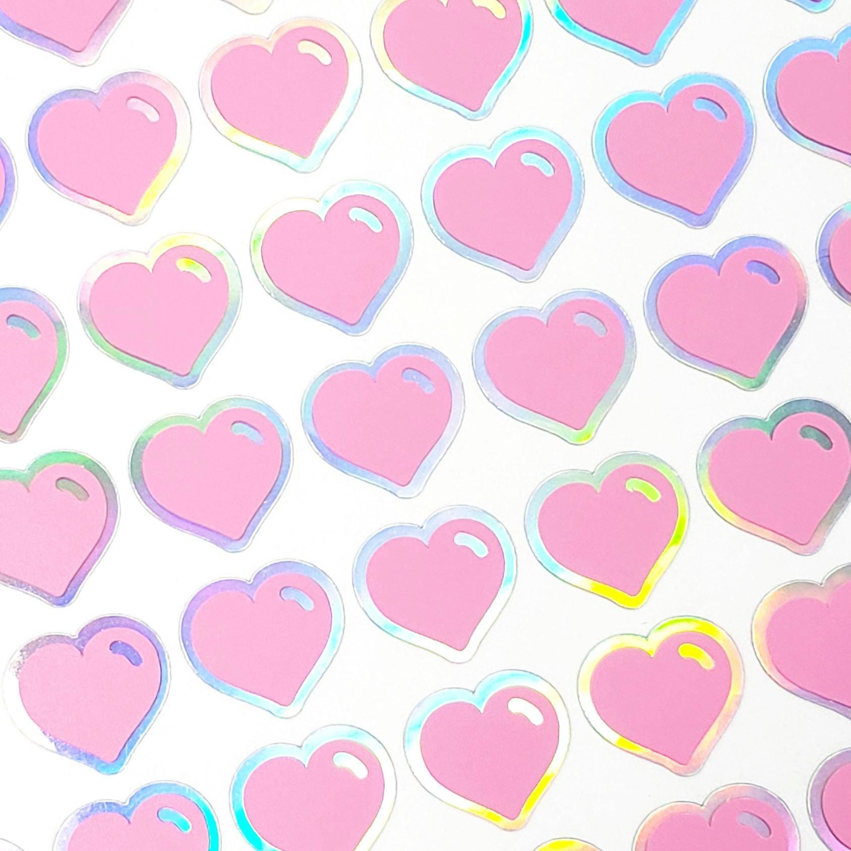 Valentine's Day pink heart stickers, Set of 150 mini hearts for notecards, envelopes, journals and scrapbook page embellishments.