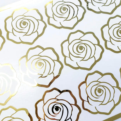 White Roses Sticker Sheet, set of 15 romantic flowers for spring wedding, envelopes, notebooks, journals, phone cases, laptops and crafts.