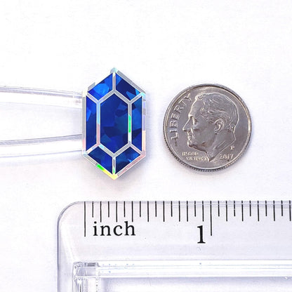 Blue Rupee Gem Stickers, set of 36.