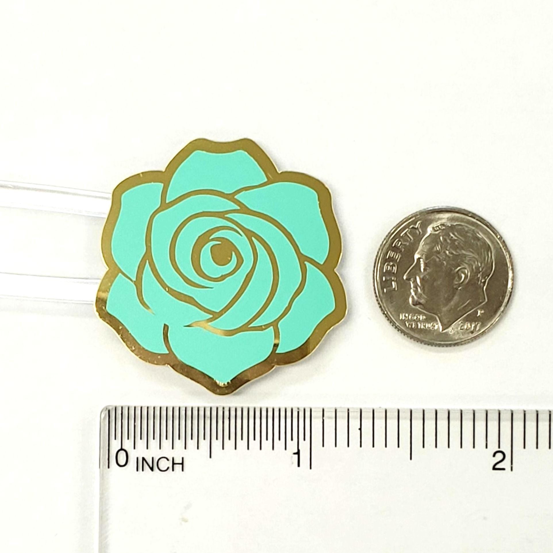 Mint Green Roses Sticker Sheet, set of 15 rose blooms for spring weddings, envelopes, notebooks, journals, laptops, phone covers and crafts.