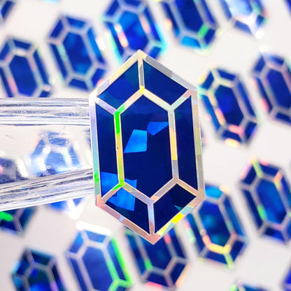 Blue Rupee Gem Stickers, set of 36.