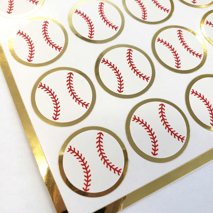 Baseball Stickers, set of 24 baseballs for sport calendars, baseball birthday party, spring training journal, scrapbook page and team photos