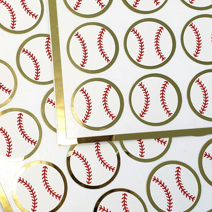 Baseball Stickers, set of 24 baseballs for sport calendars, baseball birthday party, spring training journal, scrapbook page and team photos