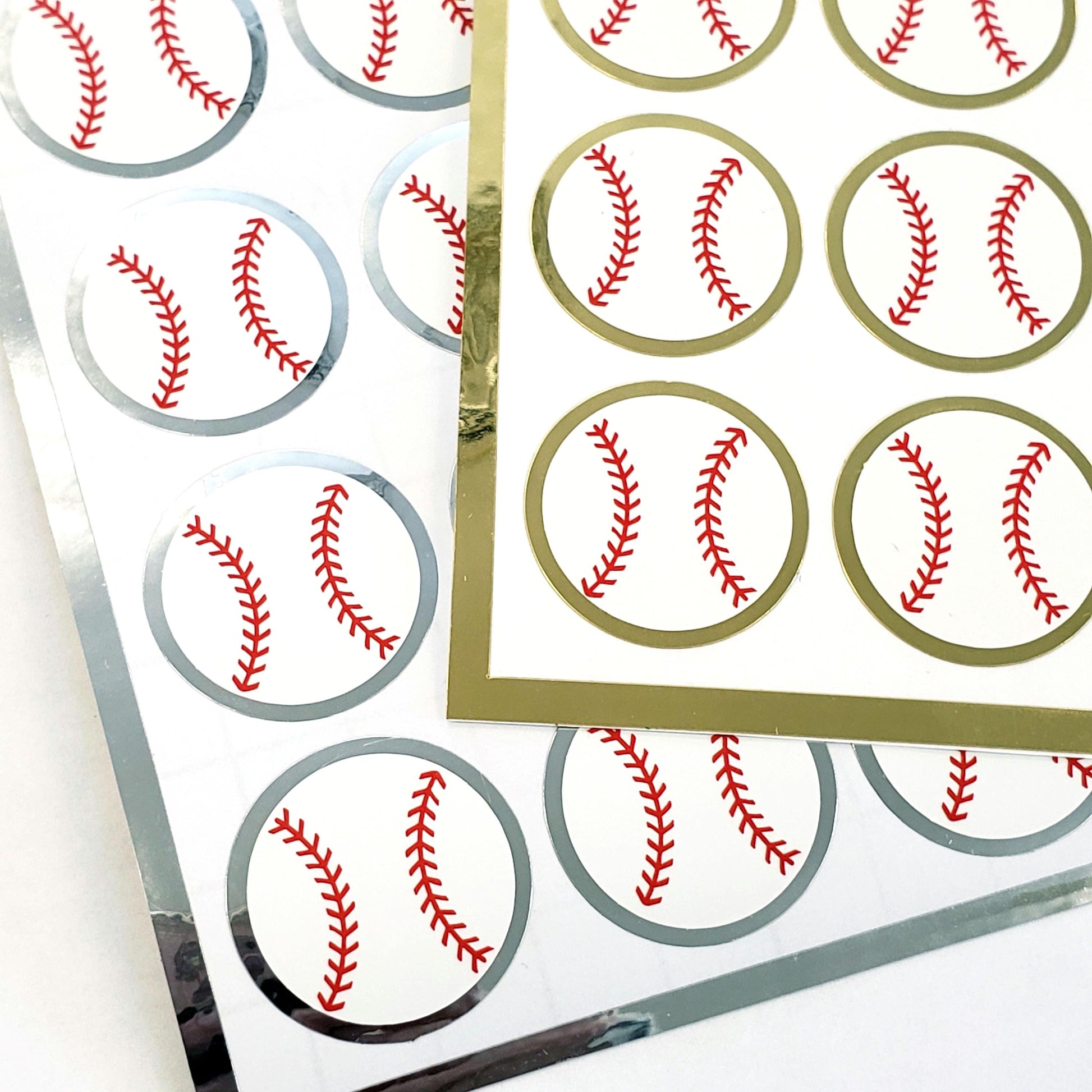 Baseball Stickers, set of 24 baseballs for sport calendars, baseball birthday party, spring training journal, scrapbook page and team photos