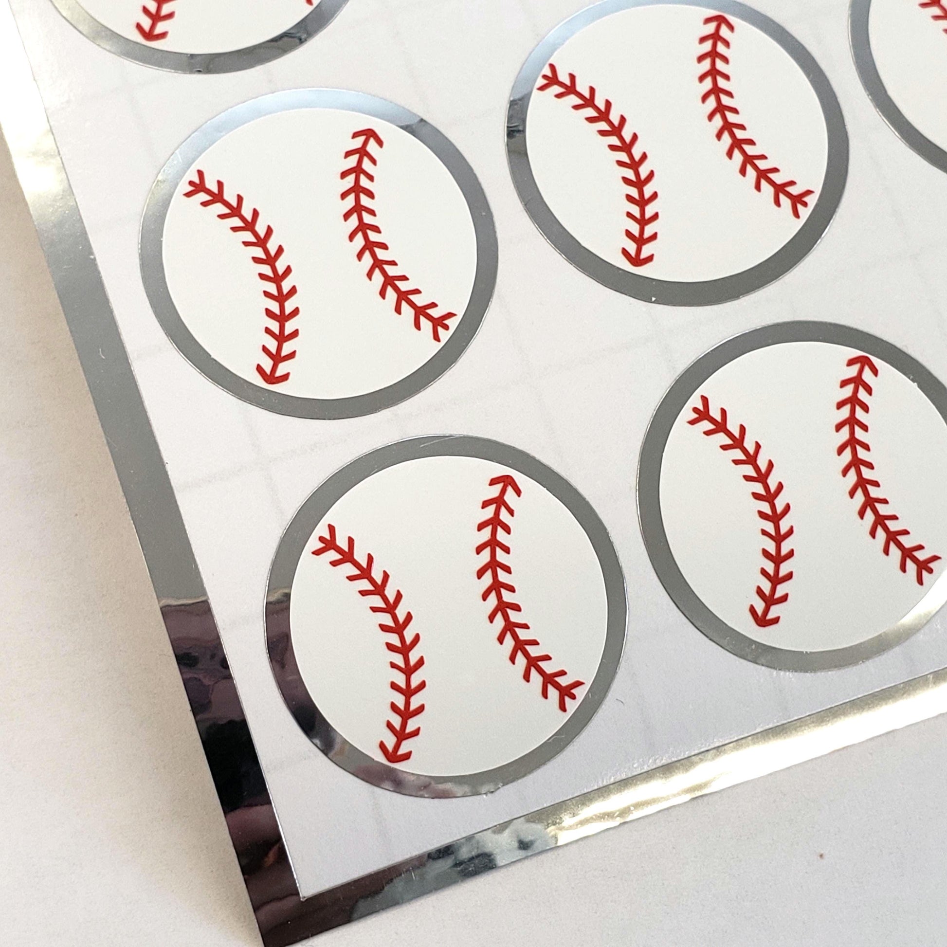 Baseball Stickers, set of 24 baseballs for sport calendars, baseball birthday party, spring training journal, scrapbook page and team photos