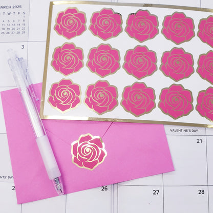 pink rose stickers
